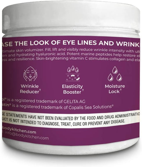 Body Kitchen Collagen and 250 mg Elastin Supplement, Unflavored Powder, Support Skin Health & Elasticity, 30 Servings