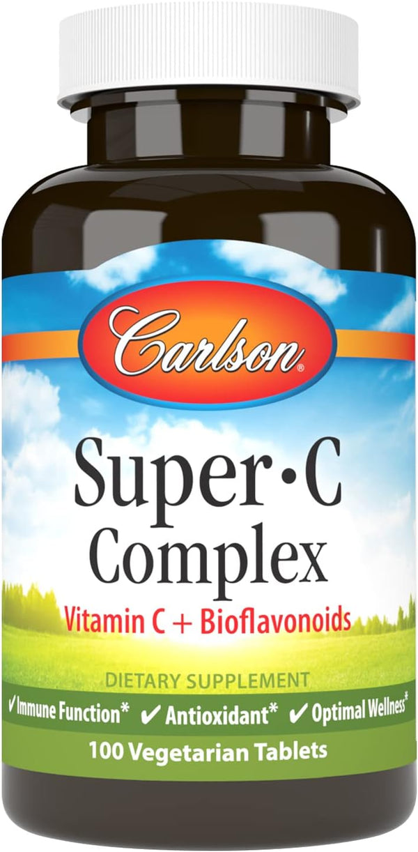 Carlson - Super-C Complex - Vitamin C + Bioflavonoids, 100 Vegetarian Tablets