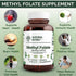 Natural Nutra Active Methyl Folate Supplement, 90 Vegan Tablets (Pack of 2) for Heart, Body, and Brain Health