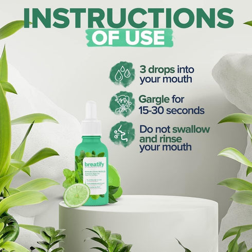 Bad Breath Treatment - Dry Mouth Smell Removing Drops, Handy Fresh Breath Oil Serum, 20 mL (Pack of 1)