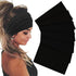 Wide Stretch Headbands for Women, Boho Hair Bands, Turban Workout Hairband, Black 6 Pack