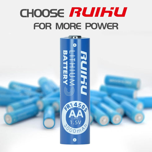 RUIHU 8 Pack 1.5V 3000mAh AA Batteries Lithium Iron Double A Batteries, Longer Lasting AA Lithium Batteries for Blink