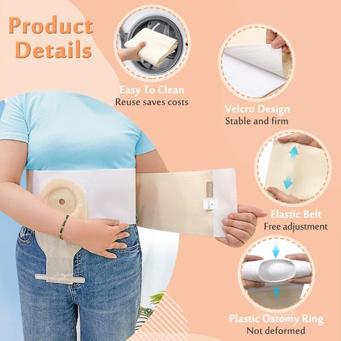 Mybow Ostomy Belt Hernia Wrap for Men Women, Stoma Protector, Colostomy Support Belt, XL 40-43