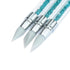 WOKOTO 3 Pcs Set Silicone Nail Art Acrylic Pen Brushes - 2 Ways, Blue Rhinestones Design, Sculpture Carving Brush