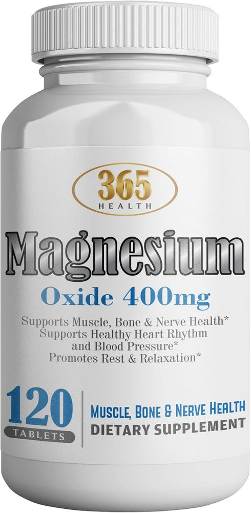 Magnesium 400mg High Potency Supplement, Immune Support, Muscle Recovery, 120 Tablets, USA MADE