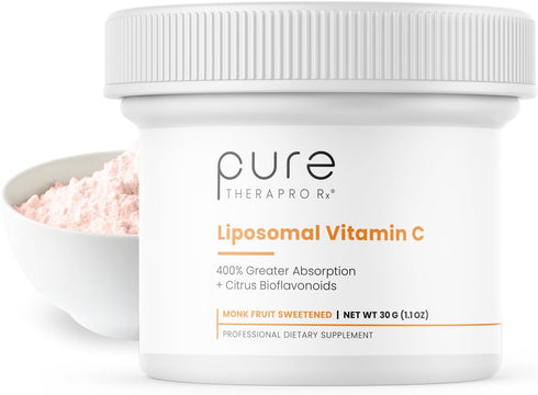 Pure Therapro Rx 100% Liposomal Vitamin C Powder, 30g, Vegan Supplement for Immune Function & Healthy Aging
