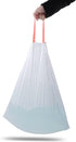 Orino 4 0.7 60 Count Ultra Strong Small Garbage Bags for Car Bath Room and Office Gallon Drawstring Can Liner mil White