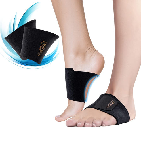Copper Fit CFACBP Health Unisex Arch Relief Plus with Built-In Orthotic Support in Black