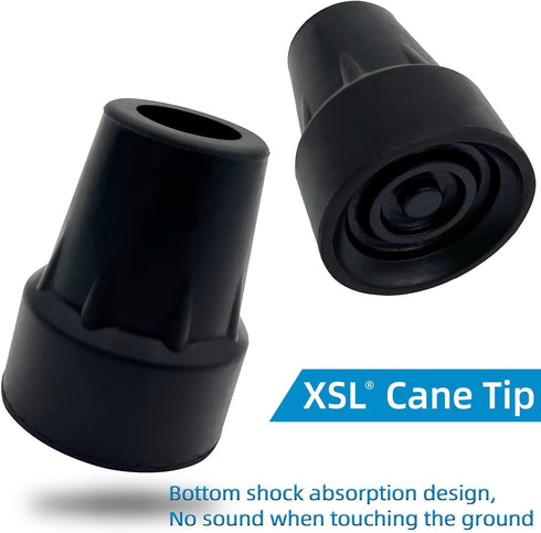 Replacement Cane Tips, 3/4 Inch, Black for Walking Canes