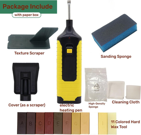 Hardwood Floor Repair Kit - Wood Floor Repair Kit with 11 Colors Repair Wax Blocks for Scratches and Cracks