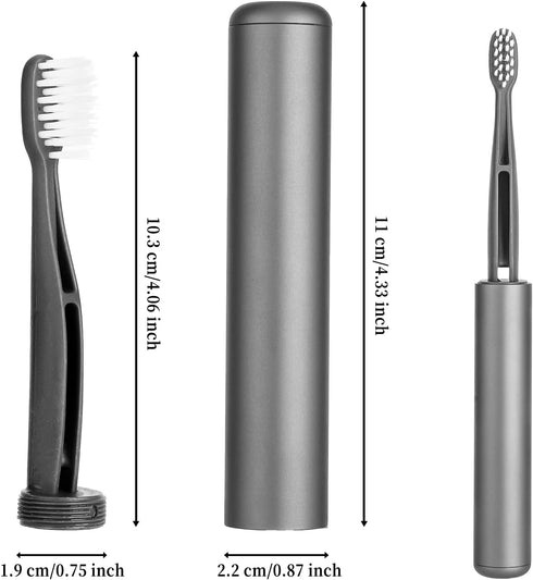 Travel Rinser Toothbrush with Water Jet and Storage - 2-in-1 Compact and Hygienic Design