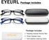 EYEURL 2 Pair Black Computer Reading Glasses, Blue Light Blocking 1.75 Magnification Stylish Rectangular Frame