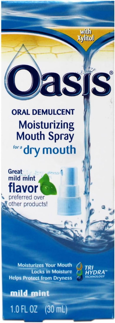 Oasis 1 OZ 2 Pack Moisturizing Mouth Spray for a Dry Mouth, Mild Mint Flavor, FL