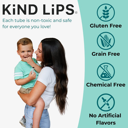 Kind Lips Vanilla Lemon Lip Balm 5-Pack - USDA Organic, Natural Chapstick Alternative for Dry Lips, Gluten-Free