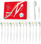 JOUGE Mini Disposable Toothbrush Travel Toothbrushes with Toothpaste Toothpick Tongue Scraper Portable Travel