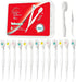 JOUGE Mini Disposable Toothbrush Travel Toothbrushes with Toothpaste Toothpick Tongue Scraper Portable Travel