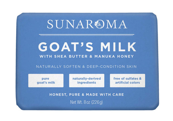 Sunaroma Goat's Milk Soap - 8 Ounce with Shea Butter & Manuka Honey