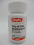 Rugby Tab-A-Vite Multivitamin with Iron and Beta-Carotene - 100 Tablets for Daily Nutritional Support.