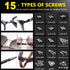 PTSLKHN Eyeglass Repair Kit, 15 Types Screws for Eyeglasses, Essential Tool for Frame, Hinge, and Nose Pad Repairs