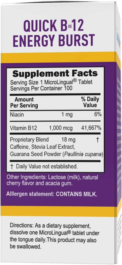 Superior Source Quick Vitamin B12 Energy Burst, 100 Tablets