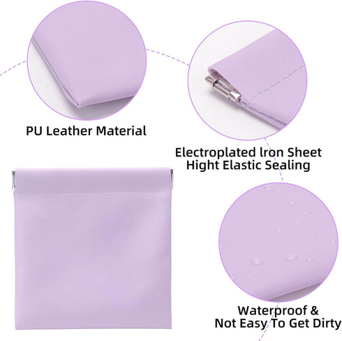 4pcs Pocket Cosmetic Bag for Women, Portable Waterproof Leather Organizer Pouch, Mini PU Leather Pouches for Travel