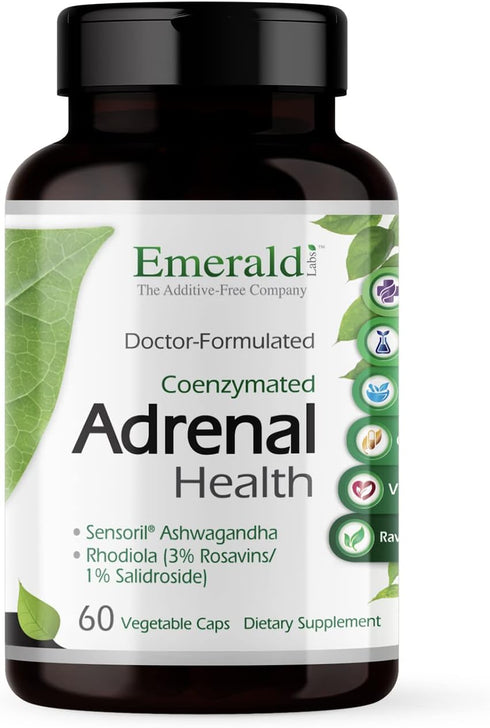 EMERALD LABS Adrenal Health, Stress Relief & Energy Support with Sensoril Ashwagandha, B Vitamins, Gluten-Free, 60