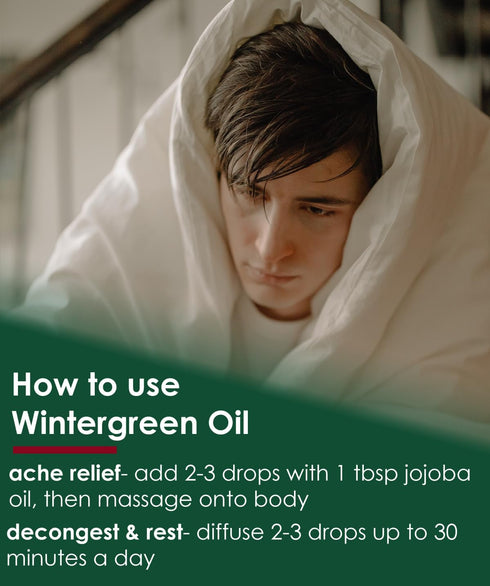 Wintergreen 100% Pure & Natural Essential Oil - 4oz with Child Resistant Cap