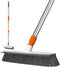 BITOPE Multi Purpose Floor Scrubber Brush with Long Handle, 12" Hard Bristle Brush for Heavy-Duty Cleaning