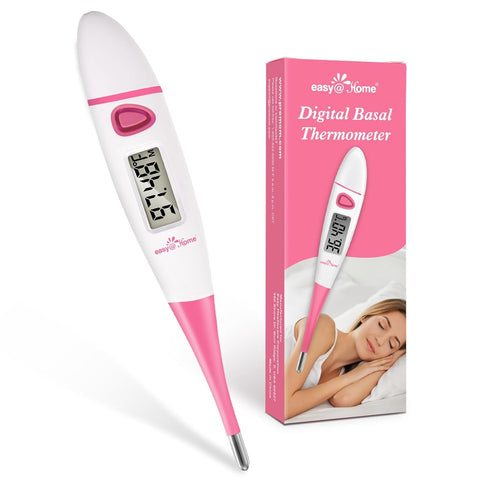 Easy@Home Basal Body Thermometer - BBT for Fertility Prediction with Memory Recall, Accurate Digital Thermometer (Pink)
