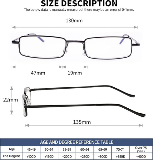 Slim Pocket Blue Light Blocking Reading Glasses with Mini Lightweight Readers and Pen Clip Case