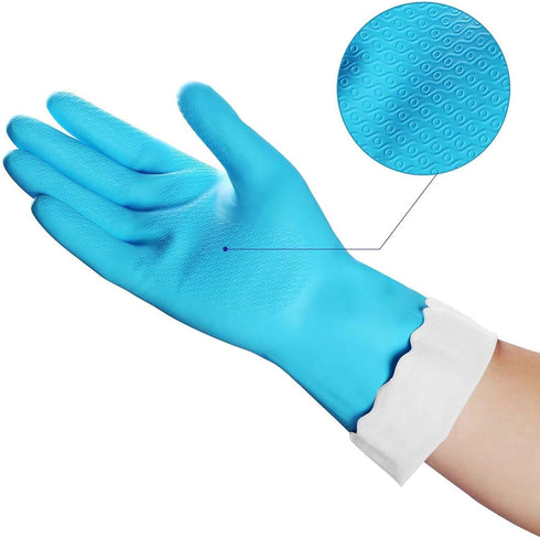 HSL Reusable Household Cleaning Gloves - Medium, 3 Pairs, Kitchen Dishwashing, Latex Free, Waterproof, Non-Slip