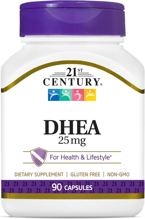 21st Century DHEA 25 mg Capsules, 90 Count