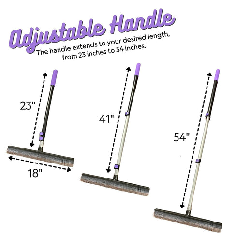 Room Groom PET Carpet Rake and Groomer with Adjustable 54" Handle, Pack of 2 for Rugs and Turf