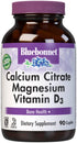 Bluebonnet Nutrition Calcium Citrate Magnesium Plus Vitamin D3 Caplets for Bone Health & Muscle Relaxation - 90 Count,