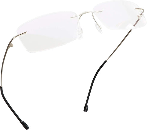 LifeArt Blue Light Blocking Reading Glasses, Men’s & Women’s Rimless Frame, +1.50 Magnification, Anti Eyestrain