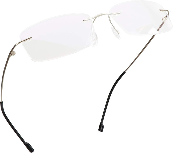 LifeArt Blue Light Blocking Reading Glasses, Men’s & Women’s Rimless Frame, +1.50 Magnification, Anti Eyestrain