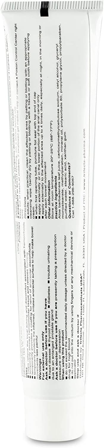 Globe Hemorrhoidal Cream, Phenylephrine HCl, Pramoxine with Aloe, Relief from Burning, Itching, Discomfort, 1.8 Ounces
