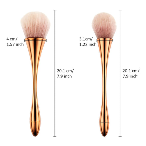 2 Pieces Large Mineral Powder Brush Nail Brushes Kabuki Makeup Brushes Soft Fluffy Foundation Brush Blush Brush for Large Coverage Loose Powder Bronzer Blush Blending Buffing (Rose Gold)