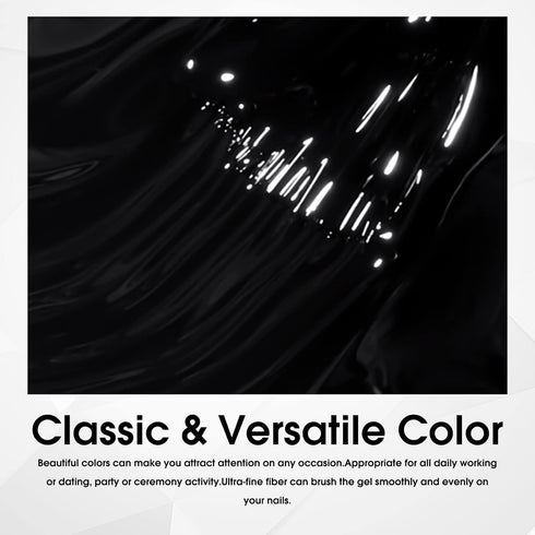 VENALISA Gel Nail Polish, 12ml Black Color Soak Off UV LED Nail Gel for Nail Art Starter Manicure Salon DIY