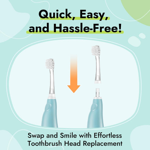 Papablic Replacement Toothbrush Heads - 4 Count | Compatible with Toddler Sonic Electric Toothbrushes & BabyHandy