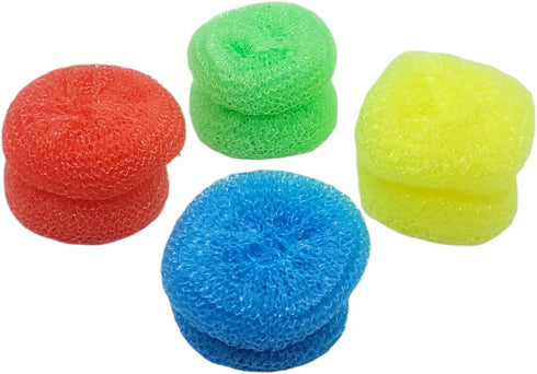 Durable Non-Scratch Nylon Scouring Pads, Multi-Use Kitchen Scrubbers (8-Pack, Random Colors)