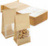 PercyEffie 100Pcs Packaging Favors,Popcorn(5.1x 3.9x 11Inch) Bakery Bags with Window,Tin Tie Tab Lock Bread Cookie Bags