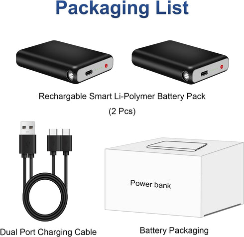 iproods 7.4V 3000mAh Pack Rechargable Li-Polymer Battery for Heated Gloves