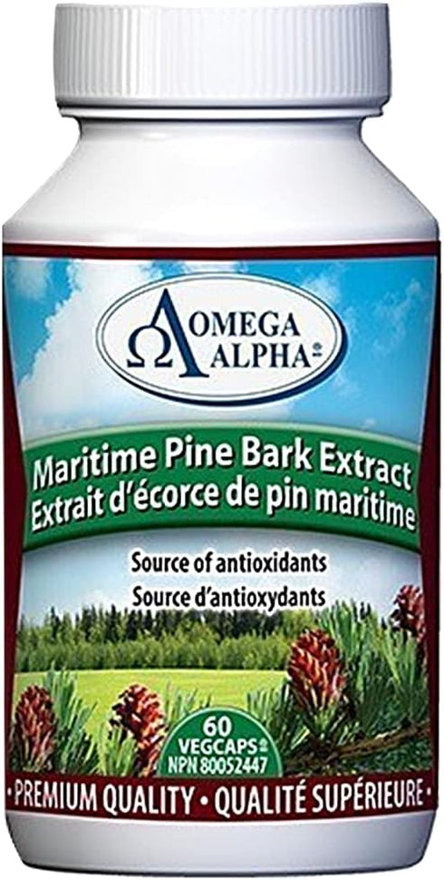 Omega Alpha Maritime Pine Bark Extract, Anti Hypertension, 60 Capsules