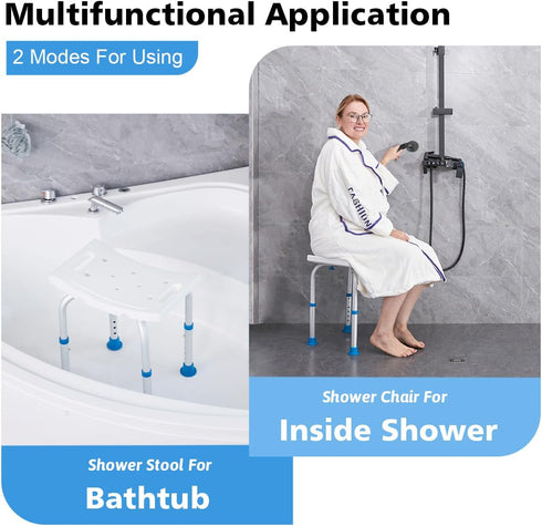 FSA/HSA Eligible Shower Chair for Inside Shower, Shower Stool for Insidetub, Tool-Free Assembly Shower Seat