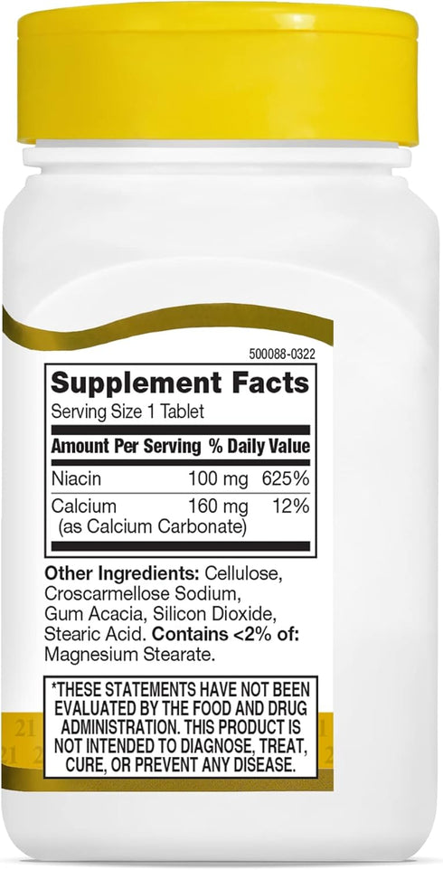 21st Century Niacin Tablets, 100 mg, 110 Count for Health