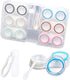 6 Pack Clear Contact Lens Case - Portable Cases with Tweezers, Solution Bottle, Contacts Soak Storage Kit
