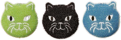Kikkerland Reusable Cat Scrub Sponge Cleaning Supplies for Kitchen, Home Essentials Fun