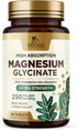 Magnesium Glycinate Supplement 250mg - 60 Tablets High Absorption for Muscle, Heart, Bone Health