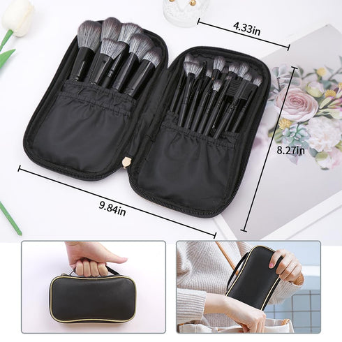 MAGEFY Makeup Brush Set, 22 Pcs Premium Synthetic Brushes with Case, Travel Makeup Brushes (Black)